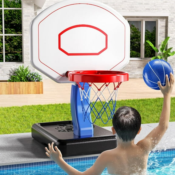 Kids Basketball Hoop for Boys Age 3 4 5 6, Adjustable Toddler Basketball Goal with 4 Balls for Indoor Outdoor Play,Poolside Basketball Hoop for Pool Basketball Toy for Boys Girls Kids Age 3-8
