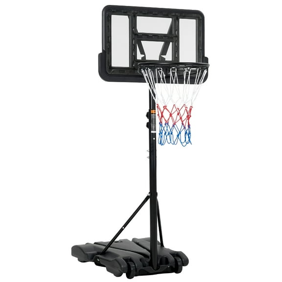 Kids Basketball Hoop Outdoor,28 inch Backboard w/ 2 Wheels,5-7 Ft Adjustable Height,Portable Basketball Hoops & Goals for Kids/Teenagers/Youth in Backyard/Driveway/Indoor