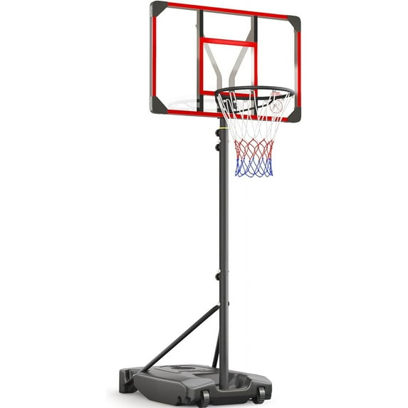 Kids Basketball Hoop Outdoor 4.82-8.53ft Adjustable, Portable Basketball Hoops & Goals for Kids/Teenagers/Youth in Backyard/Driveway/Indoor, with Enlarged Base and PC Backboard
