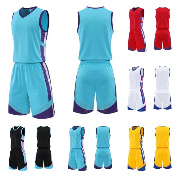Kids Basketball Jersey Set 2PCS – Boys Girls Youth Sports Uniform (Tank Top & Shorts) Breathable Quick Dry Training Outfit Size 3XS-XL Yellow