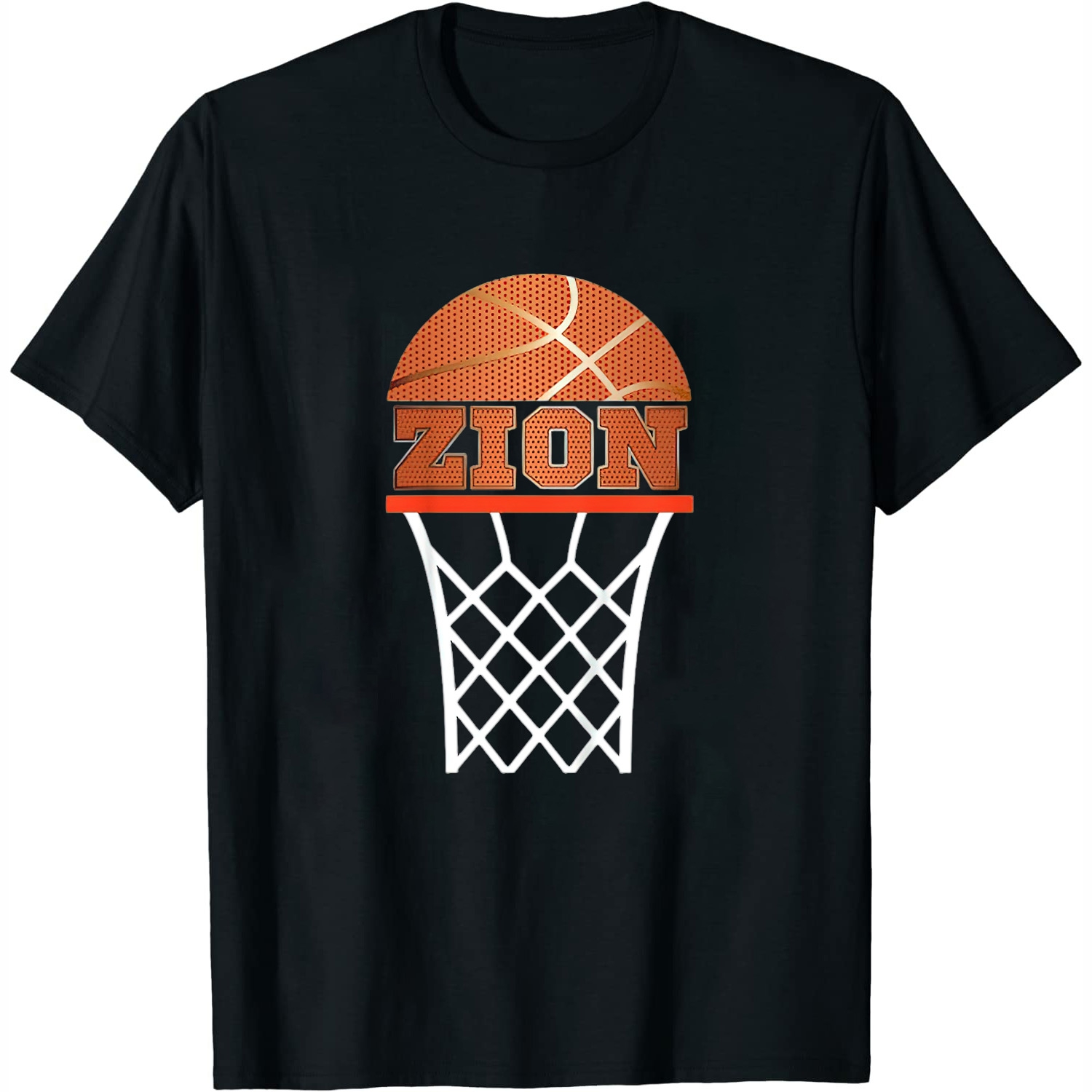 Kids Basketball Womens TShirt Zion Custom Name Gift, Youth Tee Black