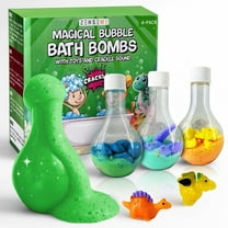 Zenseme  Bath Bombs for Boys with Mini Toy Dinosaurs Inside – Kids Bath Bombs Powder - Bubble bath for Kids – Bathtime Experiment Kit Mix - Blast of Foam & Colour Surprise – Gift set of 4