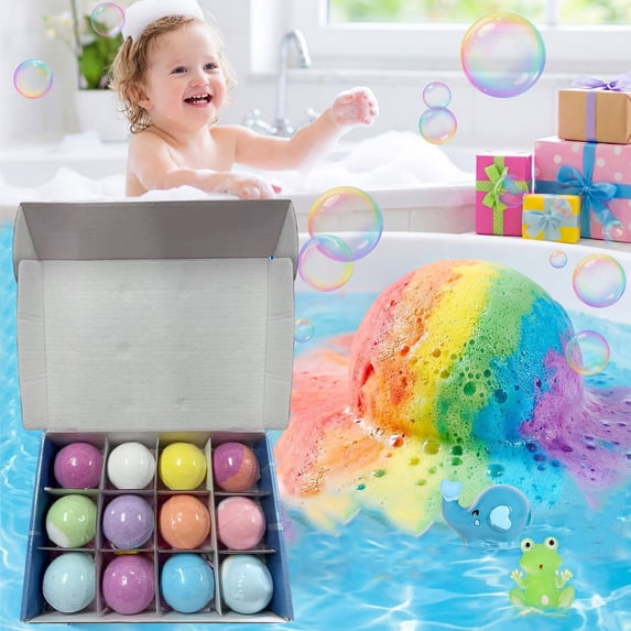 Kids Bath Intenses 12 Pack Surprise Inside 2026, Bath Intenses Buddies Gift Set for Boys Girls, Fizzing Bath Balls with Hidden Toys, Easter Basket Stuffers for Children