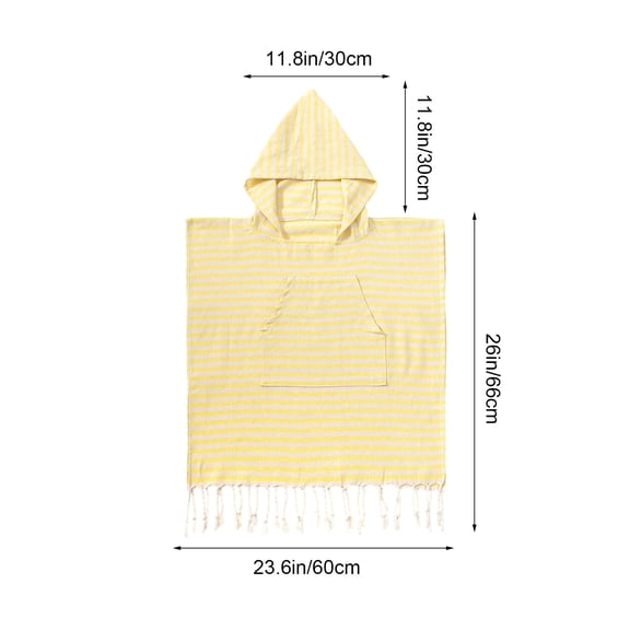 Kids Bath Towel Hooded Cape with Pocket, 66x60cm Absorbent Quick-Dry Fabric for Swimming & Surfing, Kids Beach Bag Lightweight Travel Towel