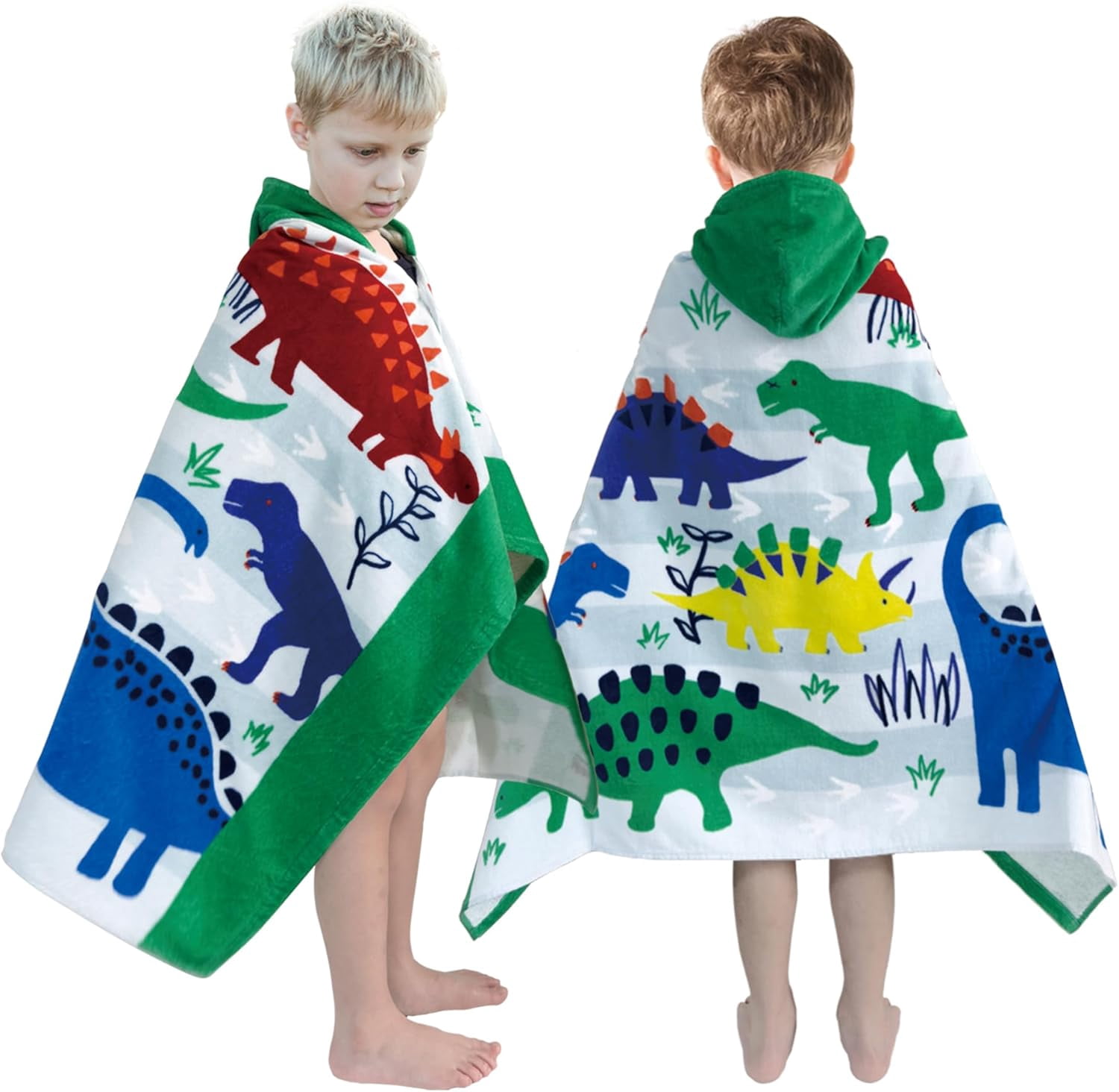 2 Pack Toddler Hooded Bath Towels - Large Soft Microfiber Animal Towels For Babies & Kids