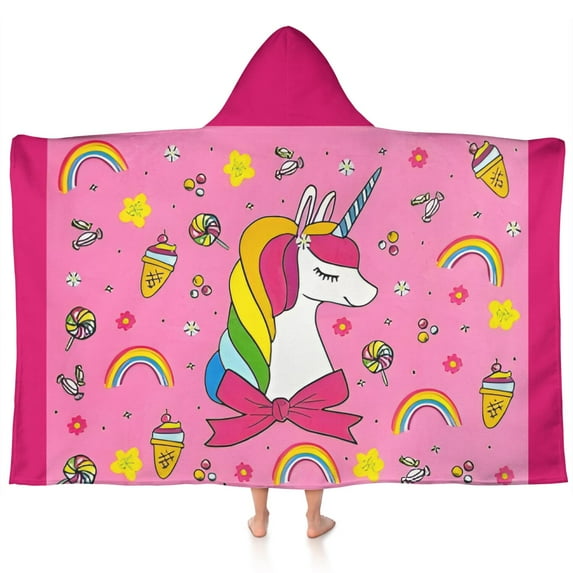 Kids Bath Towels Cartoon Girls Bath Towels 50" x 30" Bath Towels for Girls Kid Hooded Bath Towel Pink Bath Towels for Kids Unicorn Girls hooded bath towels for kids ages 4-8