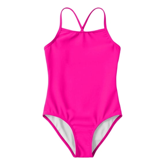 Kids Bathing Suit Pink Kids 1 Piece Swimsuit Girls Sleeveless Rash Guard Sport Beach Swimwear Bathing Suit 5-6 Years