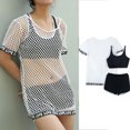 thumbnail image 1 of Kids Bathing Suits For Girls Bikini 3 Piece Set Quick Dry Includes Swimsuit Sets And T-Shirts Beach Clothes For Girls Size 6-7 Years Swimsuit, 1 of 9