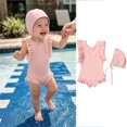 thumbnail image 1 of Kids Bathing Suits For Girls sleeveless Toddler 1 Piece Swimsuit Leotards Cute Bathing Suits Girls Bathing Suits Size 3-4 Years, 1 of 6
