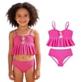 thumbnail image 1 of Kids Bathing Suits Girls Adjustable Strap Ruffled Swimsuits Girls 2 Piece Bikini Sets Kids Bathing Suits for Girls Size 5-6 Years, 1 of 9