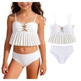 thumbnail image 1 of Kids Bathing Suits Girls Bikini Swimsuit Sets Adjustable Strap Ruffled Swimwear Girls 9-10 Years Bathing Suits, 1 of 7