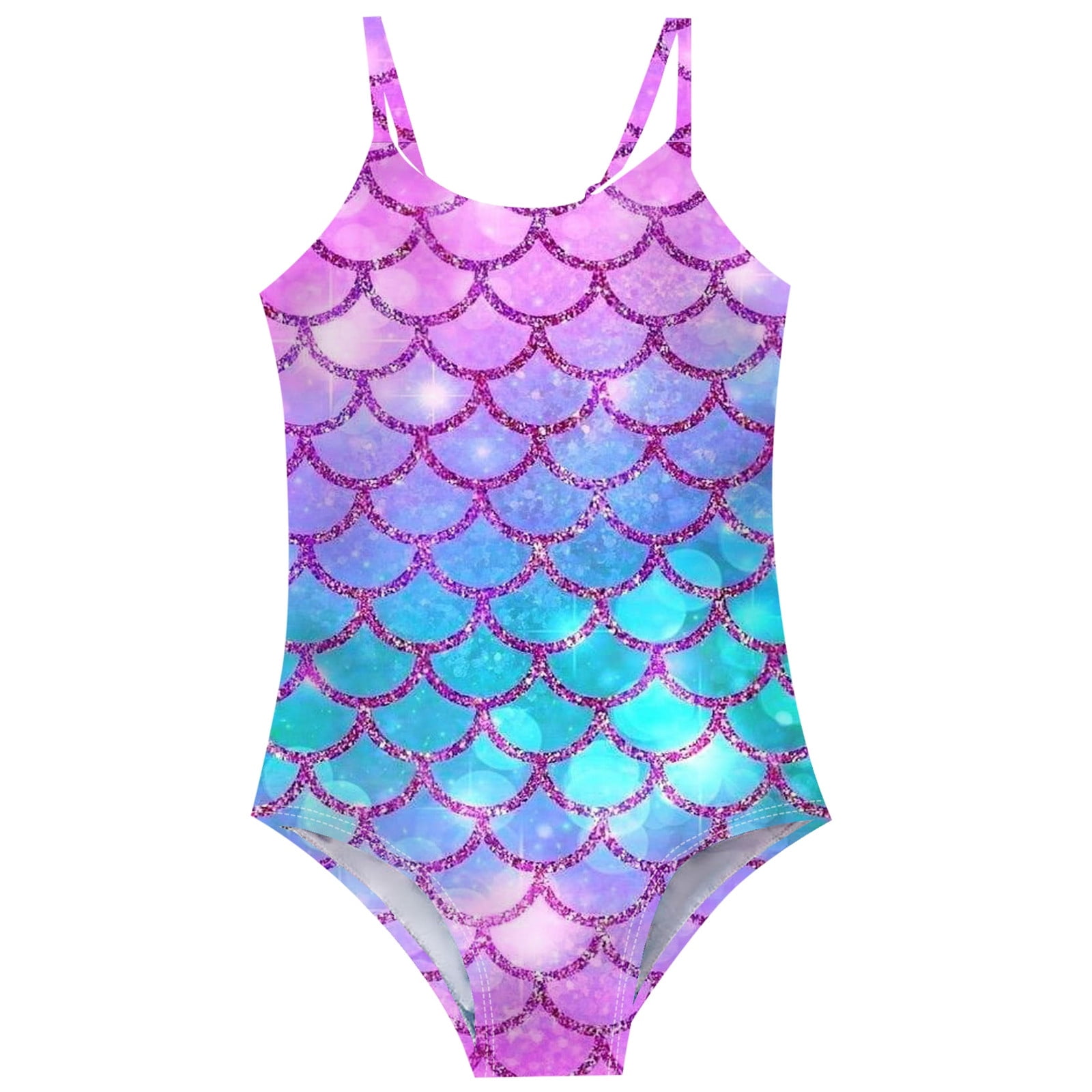 Kids Bathing Suits Girls Cute Fishscale Print Bathing Suits Little Kids ...