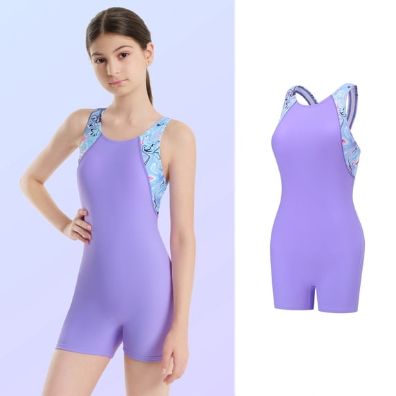 Kids Bathing Suits sleeveless 1 Piece Swimsuit Girls Cute Athletic Bathing Suit For Girls Girls Bathing Suits Size 8-9 Years