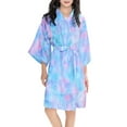 thumbnail image 1 of Kids Bathrobe Long Sleeves Kimono Robe Tie Dye Sleepwear Girls Soft Pajama Knee Length Wedding Party Spa Robe, 1 of 6