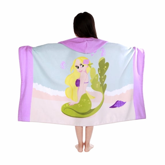 Kids Bathrobes Hooded Towels, Big Boys Girls Cartoon Hooded Wraps Beach Pool Bath Towel Poncho Cotton Towel, 30"x50", 3-12 Years