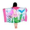 thumbnail image 1 of Kids Bathrobes Hooded Towels, Big Boys Girls Cartoon Hooded Wraps Beach Pool Bath Towel Poncho Cotton Towel, 30"x50", 3-12 Years, 1 of 5