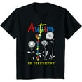 thumbnail image 1 of Kids Be Different Autism Awareness Puzzle Heart Sun-Flower Gift T-Shirt, 1 of 4