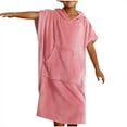 thumbnail image 1 of Kids Beach Hooded Terry Towels Pool Cover Up Bathing Suit Wraps Swim Changing Robe Poncho Swimsuits with Pocket Pink, Free Size, 1 of 4