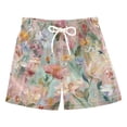 thumbnail image 1 of Kids' Beach Pants Comfortable Swim Trunks Abstract Pink Floral Pattern Shorts for Pool Vacation and Lounge Wear 2T, 1 of 8