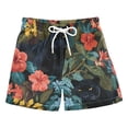 thumbnail image 1 of Kids' Beach Pants Comfortable Swim Trunks Black Leopard in The Jungle Shorts for Pool Vacation and Lounge Wear 5T, 1 of 8