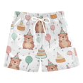 thumbnail image 1 of Kids' Beach Pants Comfortable Swim Trunks Capybara Wearing Party Hat Shorts for Pool Vacation and Lounge Wear Small, 1 of 8