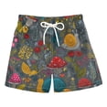 thumbnail image 1 of Kids' Beach Pants Comfortable Swim Trunks Cute Snails and Mushrooms Shorts for Pool Vacation and Lounge Wear Small, 1 of 8