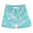 thumbnail image 1 of Kids' Beach Pants Comfortable Swim Trunks Cyan-blue Flashing Pattern Shorts for Pool Vacation and Lounge Wear Large, 1 of 8