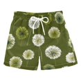 thumbnail image 1 of Kids' Beach Pants Comfortable Swim Trunks Green Dandelions Pattern Shorts for Pool Vacation and Lounge Wear 4T, 1 of 8