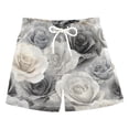 thumbnail image 1 of Kids' Beach Pants Comfortable Swim Trunks Ink Wash Style Roses Shorts for Pool Vacation and Lounge Wear Medium, 1 of 8