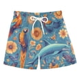 thumbnail image 1 of Kids' Beach Pants Comfortable Swim Trunks Parrots and Butterflies Pattern Shorts for Pool Vacation and Lounge Wear Medium, 1 of 8