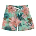 thumbnail image 1 of Kids' Beach Pants Comfortable Swim Trunks Pink Abstract Floral Patterns Shorts for Pool Vacation and Lounge Wear 2T, 1 of 8