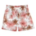 thumbnail image 1 of Kids' Beach Pants Comfortable Swim Trunks Pink and Brown Tie-dye Flowers Shorts for Pool Vacation and Lounge Wear Small, 1 of 8