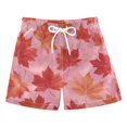 thumbnail image 1 of Kids' Beach Pants Comfortable Swim Trunks Red Maple Leaf Pattern Shorts for Pool Vacation and Lounge Wear 5T, 1 of 8