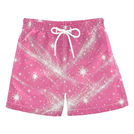 Kids' Beach Pants Comfortable Swim Trunks Rose Red Flashing Pattern Shorts for Pool Vacation and Lounge Wear 5T