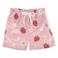thumbnail image 1 of Kids' Beach Pants Comfortable Swim Trunks Strawberry and Flowers Shorts for Pool Vacation and Lounge Wear 2T, 1 of 8