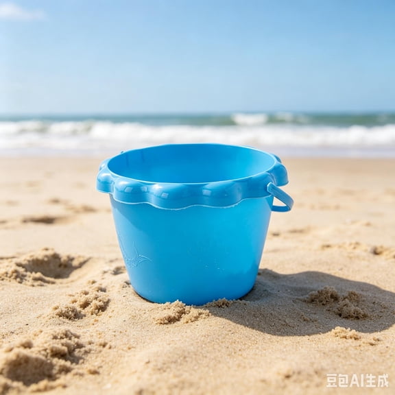 Kids Beach Sand Bucket, Colorful Plastic Toy Pail for Sandcastle Building & Water Play