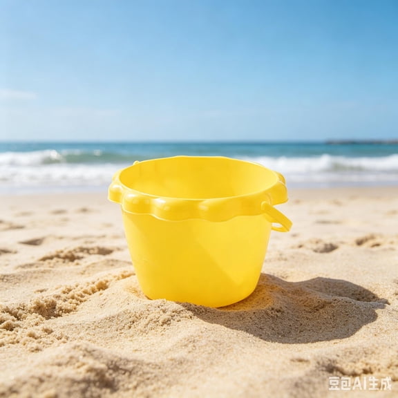 Kids Beach Sand Bucket, Colorful Plastic Toy Pail for Sandcastle Building & Water Play
