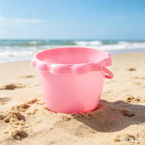 Kids Beach Sand Bucket, Colorful Plastic Toy Pail for Sandcastle Building & Water Play