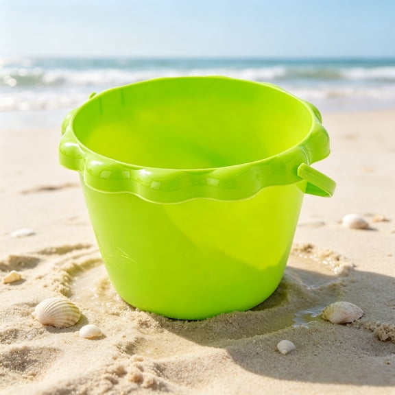 Kids Beach Sand Bucket Toy, Portable Handheld Seaside Sand Pail for Outdoor Beach Play Backyard Sandbox Games