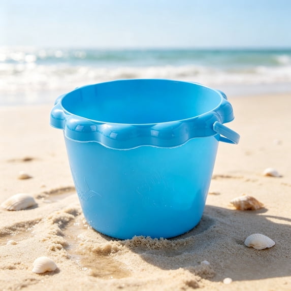 Kids Beach Sand Bucket Toy, Portable Handheld Seaside Sand Pail for Outdoor Beach Play Backyard Sandbox Games