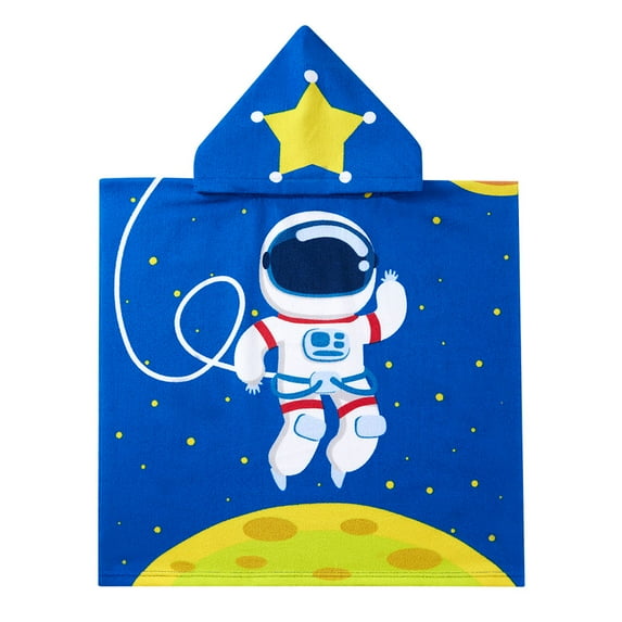 Kids Beach Towel for Boys Girls,Astronaut Hooded Bath Towel Wrap, Toddler Pool Towel with Hood