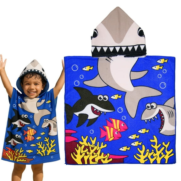 Kids Beach Towels Baby Beach Towel Hooded Beach Towel for Kids Bath Shark Beach Towels #2
