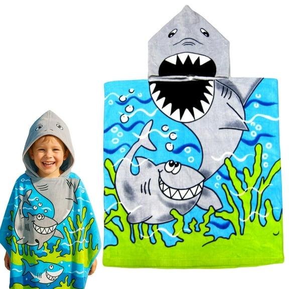 Kids Beach Towels Baby Beach Towel Hooded Beach Towel for Kids Bath Shark Beach Towels