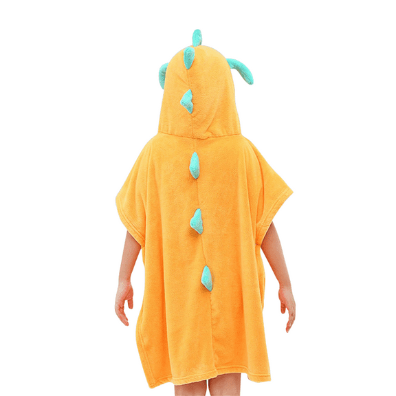 Kids Beach Towels with Hood for 3-10 Years Boys Girls Dinosaur Hooded Toddler Bath Towel Poncho Absorbent Quick Dry Soft Microfiber Swim Robe with Backpack Lightweight 24"x24" for Beach Pool
