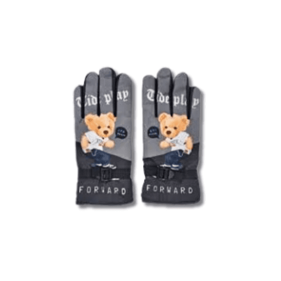 Kids Bear Anti-Skid Winter Gloves - Adjustable Strap