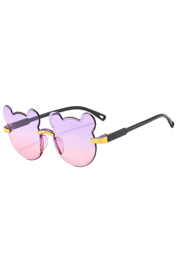 Kids Bear Sunglasses – UV400 Protection Gradient Cartoon Glasses forToddlers & Children, Lightweight PC Frame Unbreakable Design, Cute Animal Shape Sun Glasses for Boys Girls