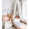 thumbnail image 1 of Kids Bed Canopy with Frills Cotton Cover Net for Crib Reading Nook Curtain Hideaway Hanging Round Tent Nursery Bedding Play Room Decor, 1 of 6