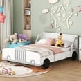 Kids Bed Frame Full Size, Car Bed for Boys Girls with Decorative Wheels