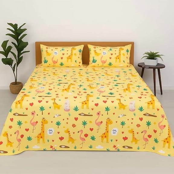 Kids Bed Sheet Collection Fun, Colorful, & Comfortable Bedding For Boys & Girls - 90 X 100 Inch, Yellow | Wrinkle-Free, Soft & Cozy