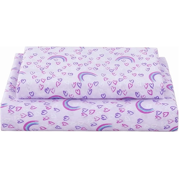 Kids Bed Sheet Set, 3-Piece Twin Sheets Set, Microfiber Fitted Sheet with 15 Inches Deep Pocket and Corner Straps, Breathable & Silky Soft